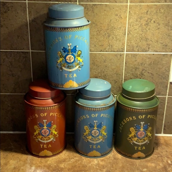 4 TEA TINS - Picture 1 of 4